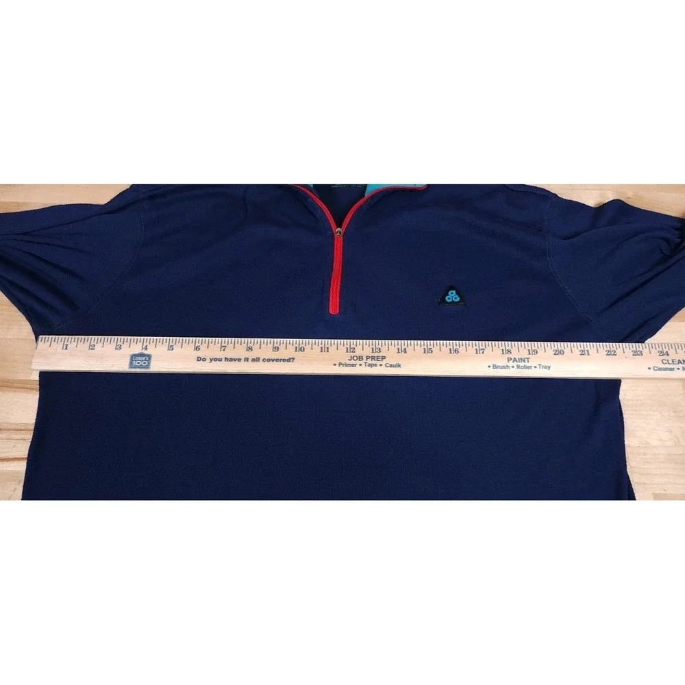 Nike ACG Sweater Mens Large Blue‎ 1/4 Zip Fleece Pullover Y2K USA Made Vintage